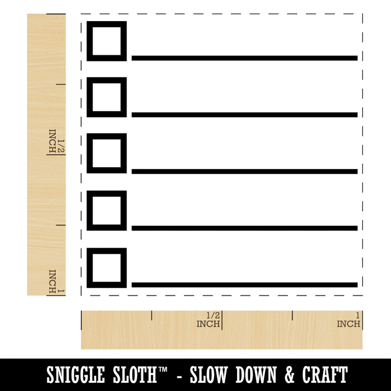 Bulleted Check List Checklist Squares and Lines Self-Inking Rubber Stamp Ink Stamper