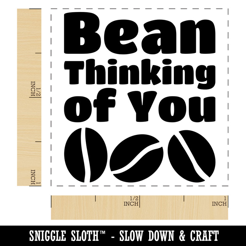 Coffee Bean Been Thinking Of You Cute Pun Self-Inking Rubber Stamp Ink Stamper