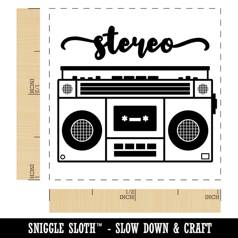 Retro Radio Stereo Cassette Player Boombox Self-Inking Rubber Stamp Ink Stamper