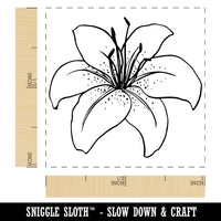 Tiger Lily Flower Self-Inking Rubber Stamp Ink Stamper