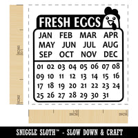 Fresh Eggs Cute Chicken Egg Calendar for Carton Self-Inking Rubber Stamp Ink Stamper