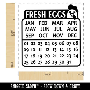 Fresh Eggs Cute Chicken Egg Calendar for Carton Self-Inking Rubber Stamp Ink Stamper