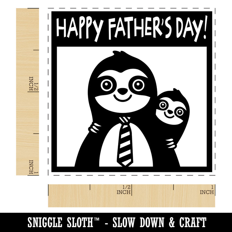 Sloth Happy Father's Day with Kid Self-Inking Rubber Stamp Ink Stamper