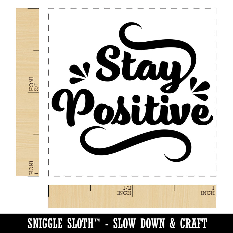 Stay Positive Motivational Self-Inking Rubber Stamp Ink Stamper