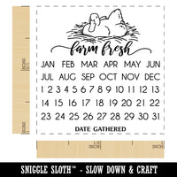 Farm Fresh Duck Egg Carton Perpetual Calendar Date Gathered Self-Inking Rubber Stamp Ink Stamper