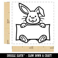 Easter Bunny Holding Blank Sign Self-Inking Rubber Stamp Ink Stamper