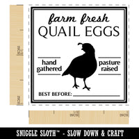 Farm Fresh Quail Eggs Hand Gathered Pasture Raised Best Before Date Self-Inking Rubber Stamp Ink Stamper