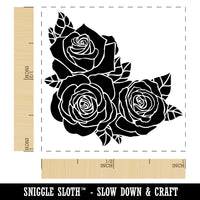 Roses Corner Frame Border Self-Inking Rubber Stamp Ink Stamper