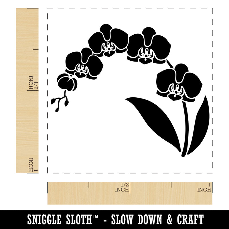 Stem of Orchids Flowers Self-Inking Rubber Stamp Ink Stamper