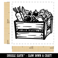 Wooden Vegetable Crate from the Garden Self-Inking Rubber Stamp Ink Stamper