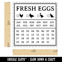 Fresh Eggs Check the Box Calendar Label Chicken Duck Goose Quail Self-Inking Rubber Stamp Ink Stamper