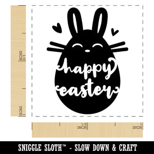 Happy Easter Bunny Egg Silhouette Self-Inking Rubber Stamp Ink Stamper