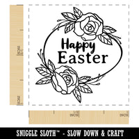 Happy Easter Egg with Elegant Roses Self-Inking Rubber Stamp Ink Stamper