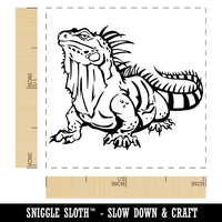 Lazy Lounging Lizard Iguana Self-Inking Rubber Stamp Ink Stamper