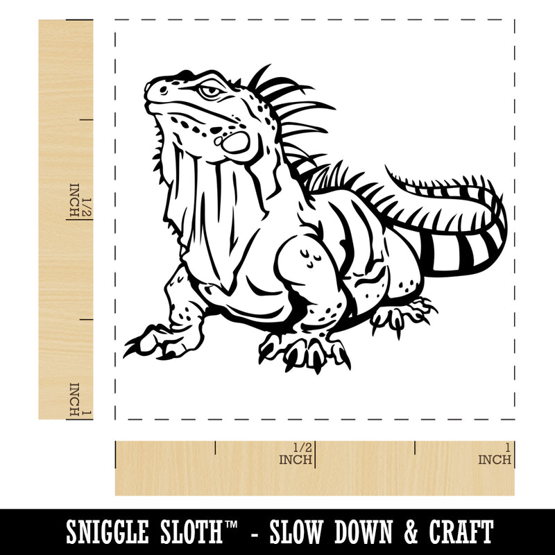 Lazy Lounging Lizard Iguana Self-Inking Rubber Stamp Ink Stamper