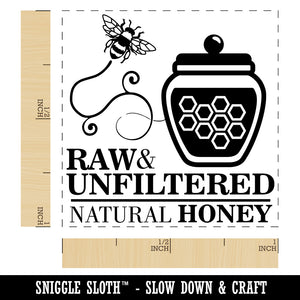 Raw and Unfiltered Natural Honey with Honeypot and Bee Self-Inking Rubber Stamp Ink Stamper