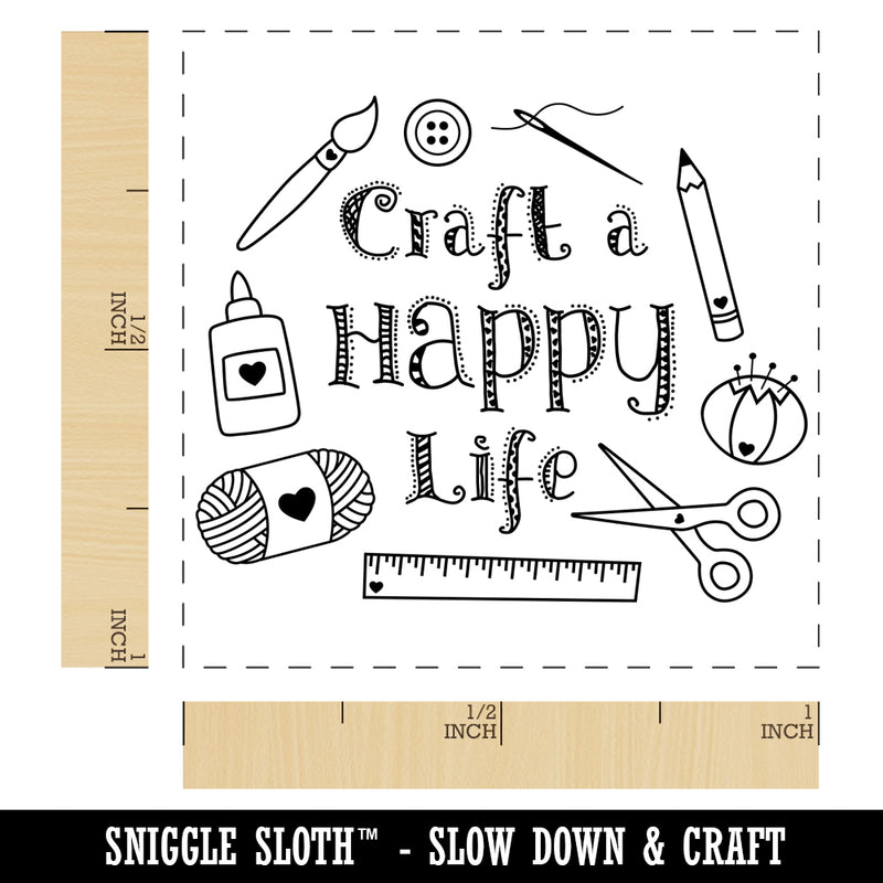 Craft a Happy Life Crafting Sewing Self-Inking Rubber Stamp Ink Stamper