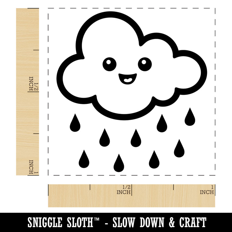 Cute Kawaii Rain Cloud Raining Self-Inking Rubber Stamp Ink Stamper