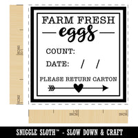 Farm Fresh Eggs Label with Count Date Self-Inking Rubber Stamp Ink Stamper