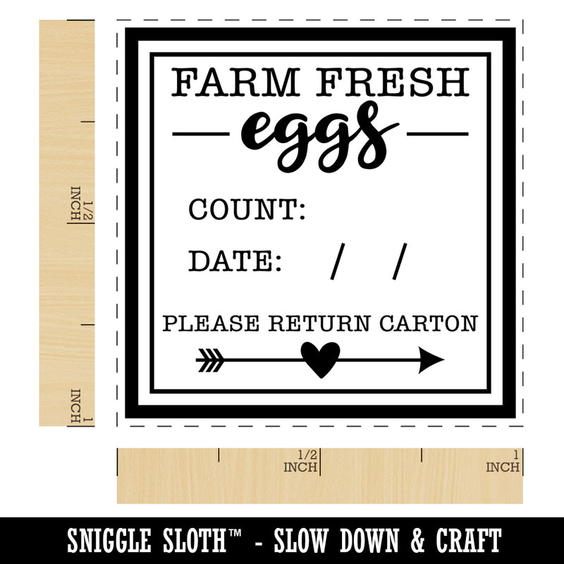 Farm Fresh Eggs Label with Count Date Self-Inking Rubber Stamp Ink Stamper