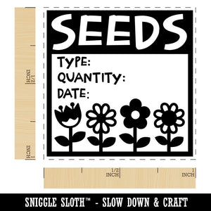 Flower Seeds Label with Type Quantity Date Self-Inking Rubber Stamp Ink Stamper
