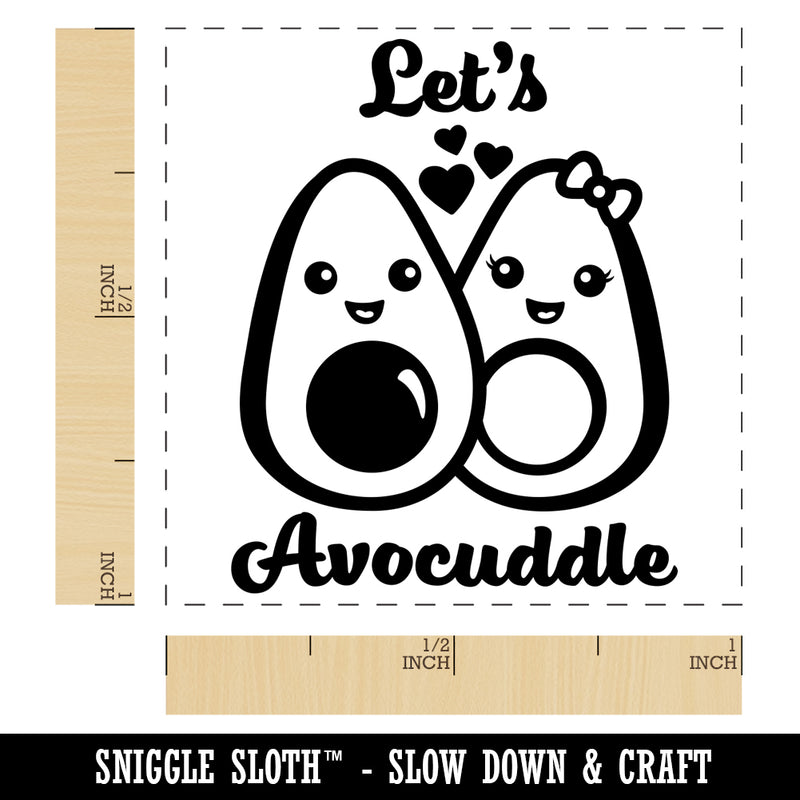 Let's Avocuddle Cuddling Avocados Love Self-Inking Rubber Stamp Ink Stamper