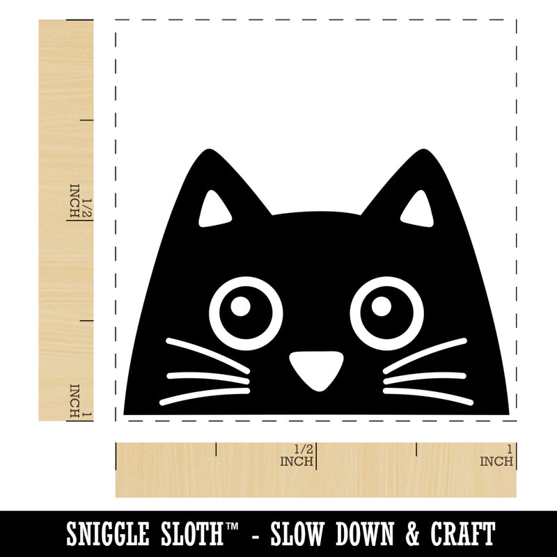 Peeking Black Cat Self-Inking Rubber Stamp Ink Stamper