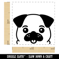 Peeking Pug Dog Self-Inking Rubber Stamp Ink Stamper