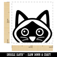 Peeking Siamese Cat Self-Inking Rubber Stamp Ink Stamper