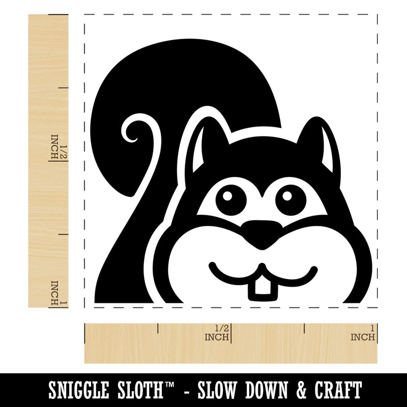 Peeking Squirrel Self-Inking Rubber Stamp Ink Stamper