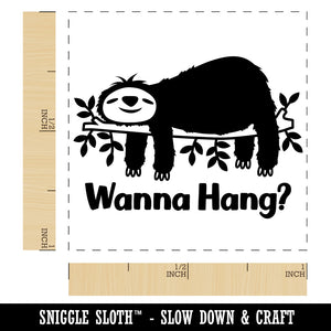 Sloth Wanna Hang Self-Inking Rubber Stamp Ink Stamper