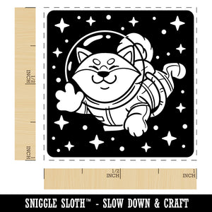 Akita Dog Astronaut Floating in Space Self-Inking Rubber Stamp Ink Stamper