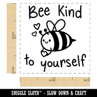 Bee Be Kind to Yourself Cute Motivational Quote Pun Self-Inking Rubber Stamp Ink Stamper