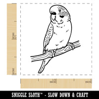 Curious Parakeet Budgie on a Branch Self-Inking Rubber Stamp Ink Stamper