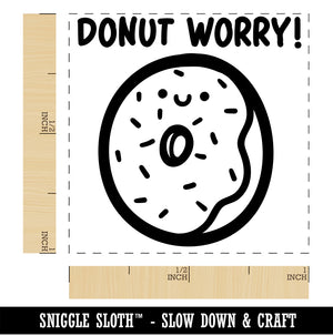 Donut Don't Worry Smile Motivational Quote Pun Self-Inking Rubber Stamp Ink Stamper