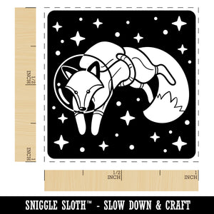 Fox Astronaut Floating in Space Self-Inking Rubber Stamp Ink Stamper