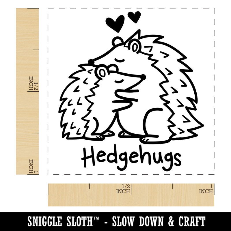 Hedgehugs Hedgehogs Hugging Love Self-Inking Rubber Stamp Ink Stamper