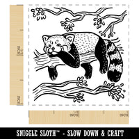 Red Panda Lounging on Branch Self-Inking Rubber Stamp Ink Stamper