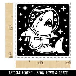 Shark Astronaut Floating in Space Self-Inking Rubber Stamp Ink Stamper