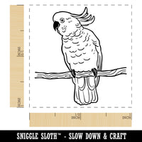 Sulphur-Crested Cockatoo Parrot on a Branch Self-Inking Rubber Stamp Ink Stamper