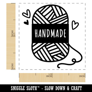 Cute and Sweet Handmade Skein of Yarn Knitting Crocheting Self-Inking Rubber Stamp Ink Stamper