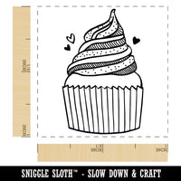 Deliciously Sweet Hand Drawn Cupcake With Sprinkles Self-Inking Rubber Stamp Ink Stamper