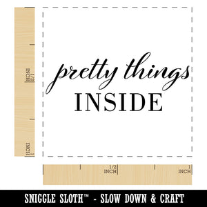 Elegant Pretty Things Inside Small Business Label Self-Inking Rubber Stamp Ink Stamper