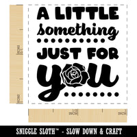 Fun and Blocky A Little Something Just For You with Rose Self-Inking Rubber Stamp Ink Stamper