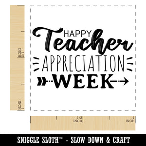 Fun and Sweet Happy Teacher Appreciation Week Self-Inking Rubber Stamp Ink Stamper