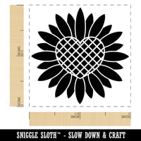 Geometric Heart Sunflower Self-Inking Rubber Stamp Ink Stamper