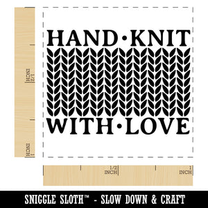 Hand Knit with Love Knitted Yarn Self-Inking Rubber Stamp Ink Stamper