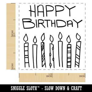 Happy Birthday Candles Fun Celebration Self-Inking Rubber Stamp Ink Stamper