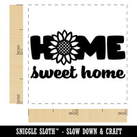 Home Sweet Home Cute Summer Sunflower Self-Inking Rubber Stamp Ink Stamper