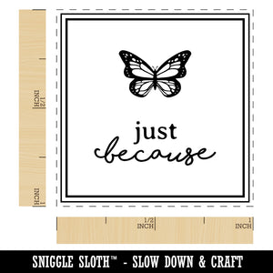 Just Because Cute Monarch Butterfly Self-Inking Rubber Stamp Ink Stamper